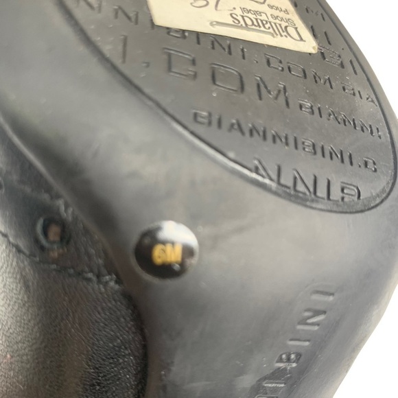 Gianni Bini Black Leather Wing Tip Heels Ankle Strap Dancing Retro Comfort Sz. 6 - Picture 8 of 15